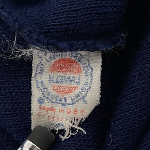 VTG Continental Sweater Mens Large Navy Blue VNeck Pullover Preppy Made In USA - Picture 4 of 8